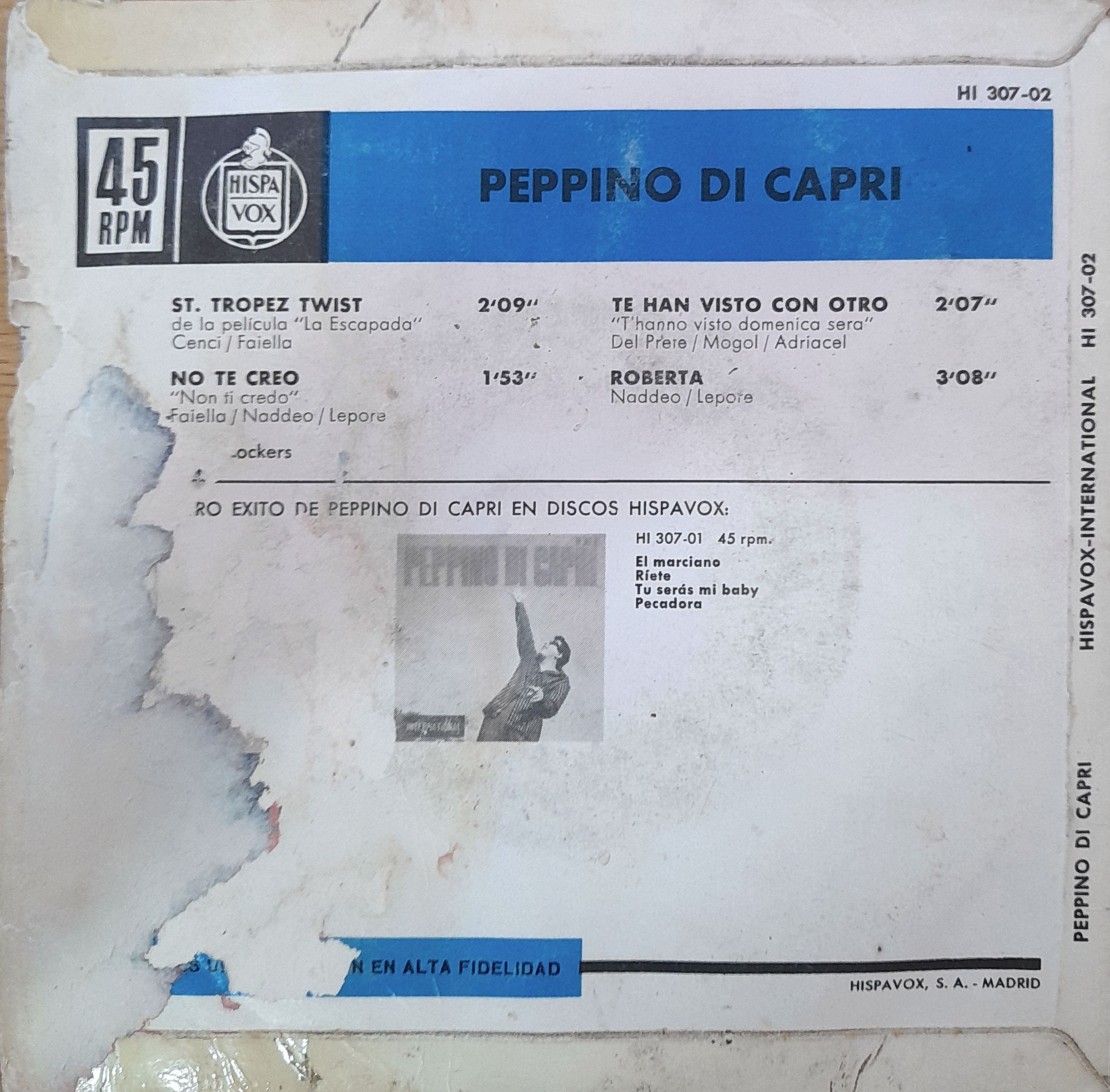 Peppino di Capri, “St. Tropez Twist” / “Daniela”, 7" EP - Imagen 2