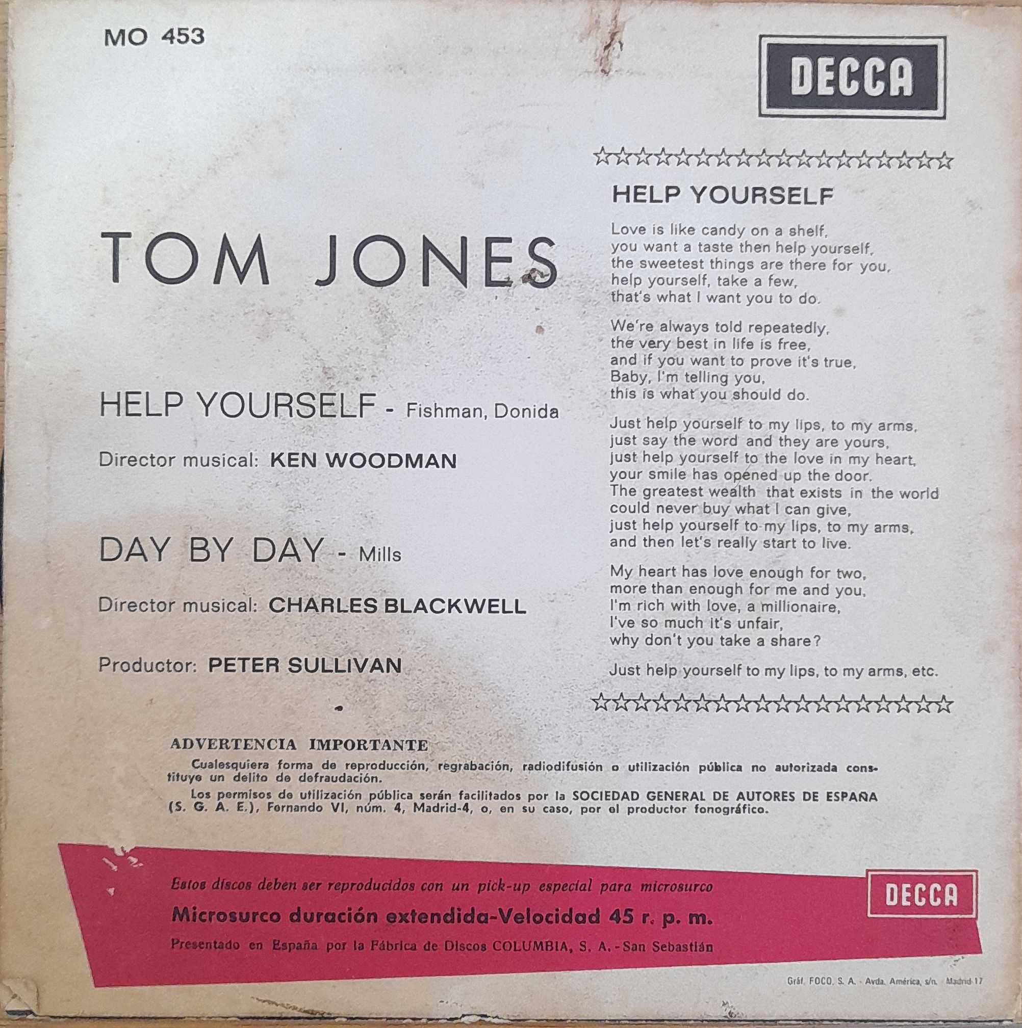 Help Yourself / Day By Day. 7" EP - Imagen 2