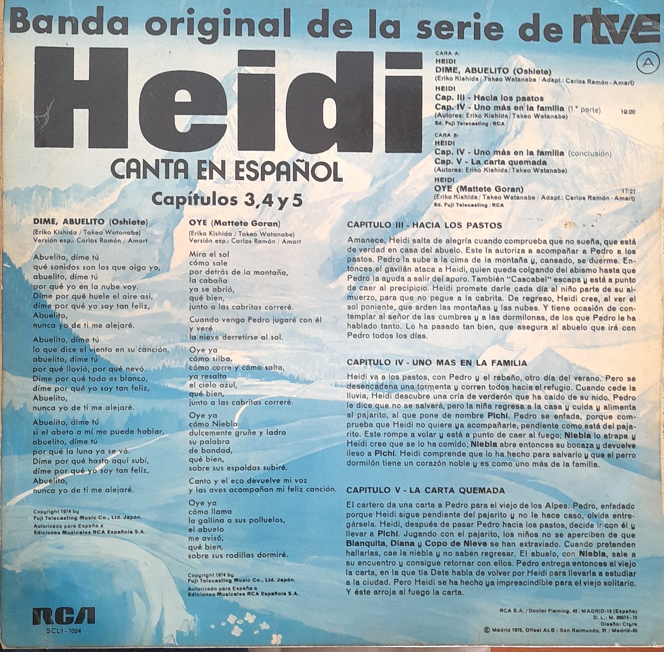 Heidi, Canta En Español. 12" LP - Imagen 2