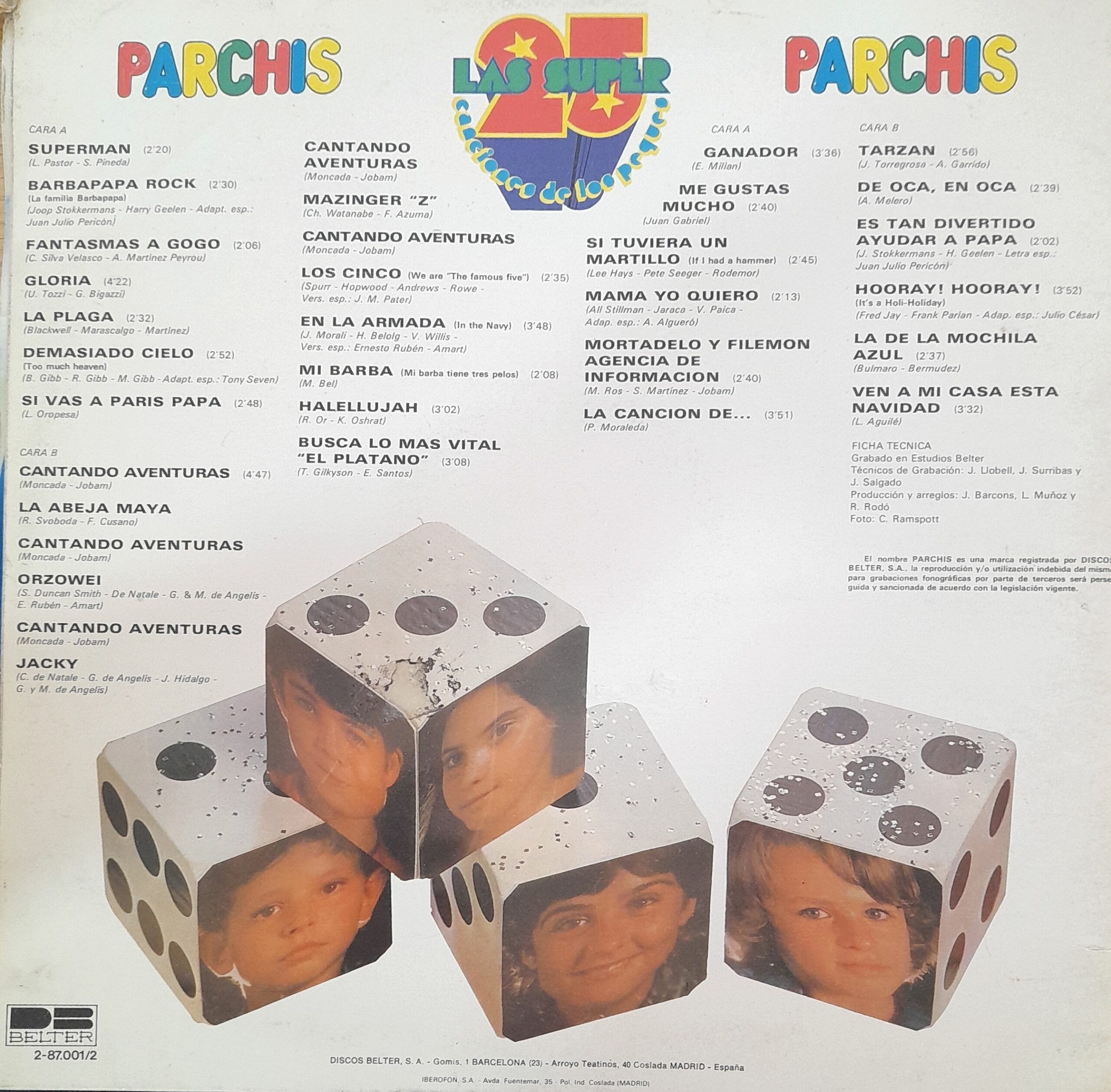 Las Super 25 Canciones de Los Peques. 12" LP - Imagen 2